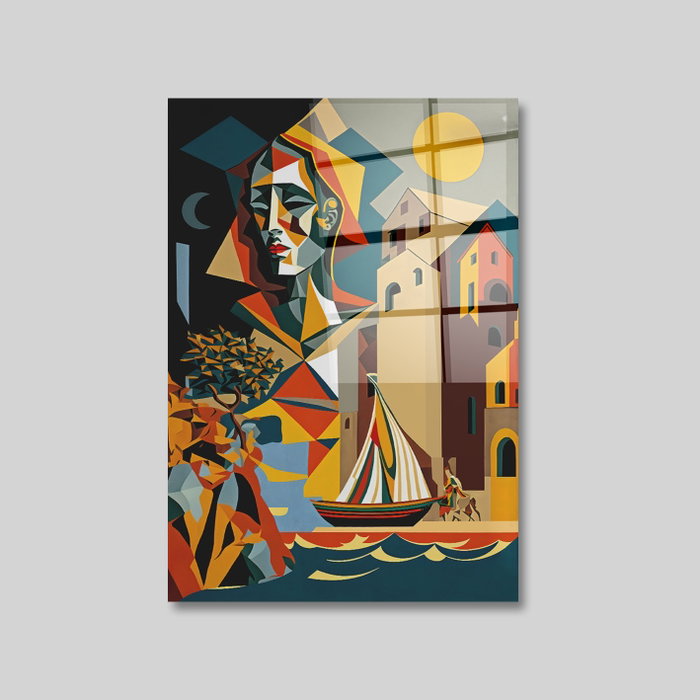 Wallity Cuadro decorativo de cristal templado Multicolor 50 x 70 cm
